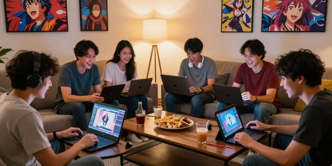 Adults enjoying hentaigame sessions in a vibrant living room, showcasing a diverse gaming experience.