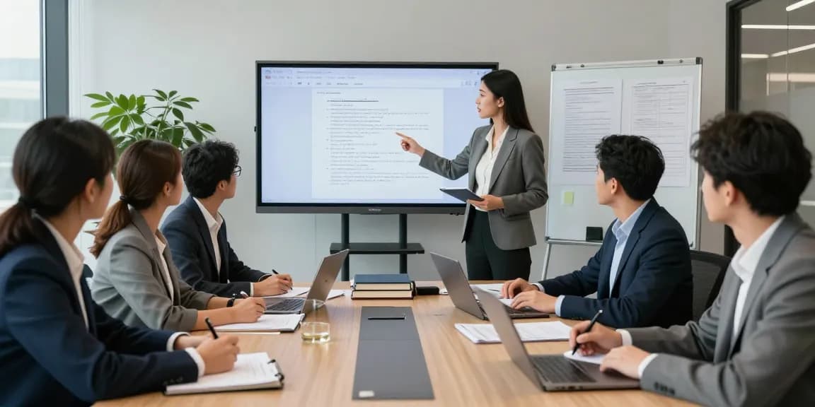 Legal professionals collaborating effectively in a modern office setting, showcasing such a good point about teamwork in law.
