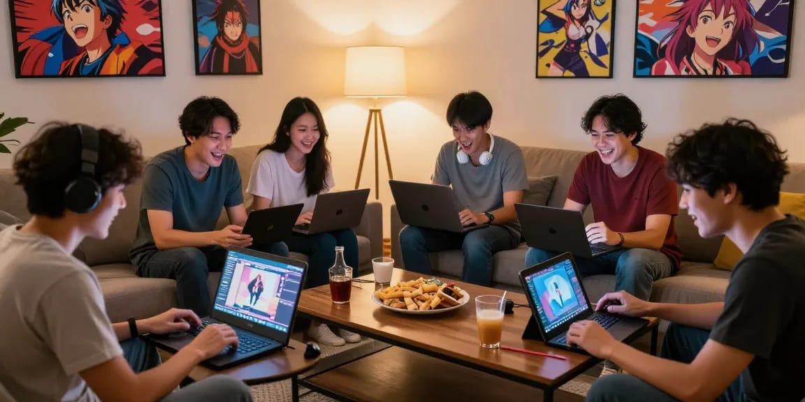 Adults enjoying hentaigame sessions in a vibrant living room, showcasing a diverse gaming experience.