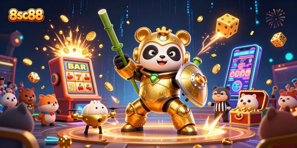 Experience thrilling gameplay with 8sc88's vibrant casino scene featuring dynamic slot action and engaging characters.
