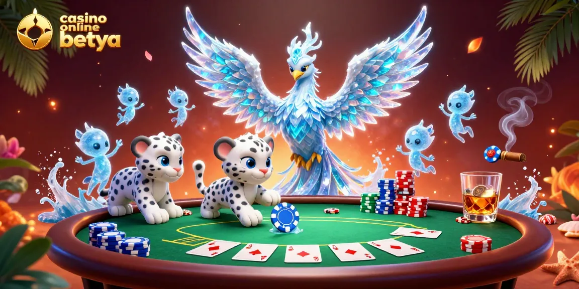 Experience the thrill of casino online betya with an enchanting scene of a phoenix, poker elements, and vibrant sprites.