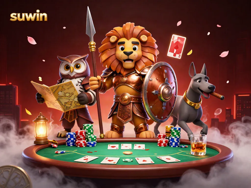 Experience thrilling excitement with suwin, featuring a Spartan lion and casino elements for an engaging action.