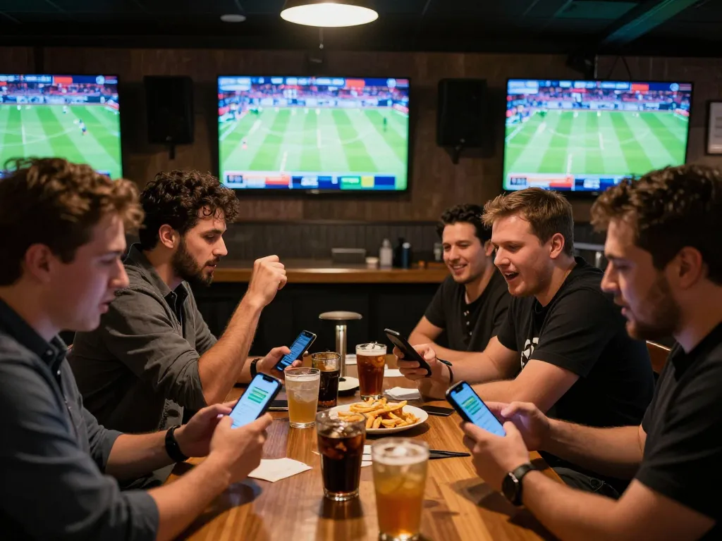 rokok88 login for exclusive sports betting action amid excited crowd in vibrant sports bar setting