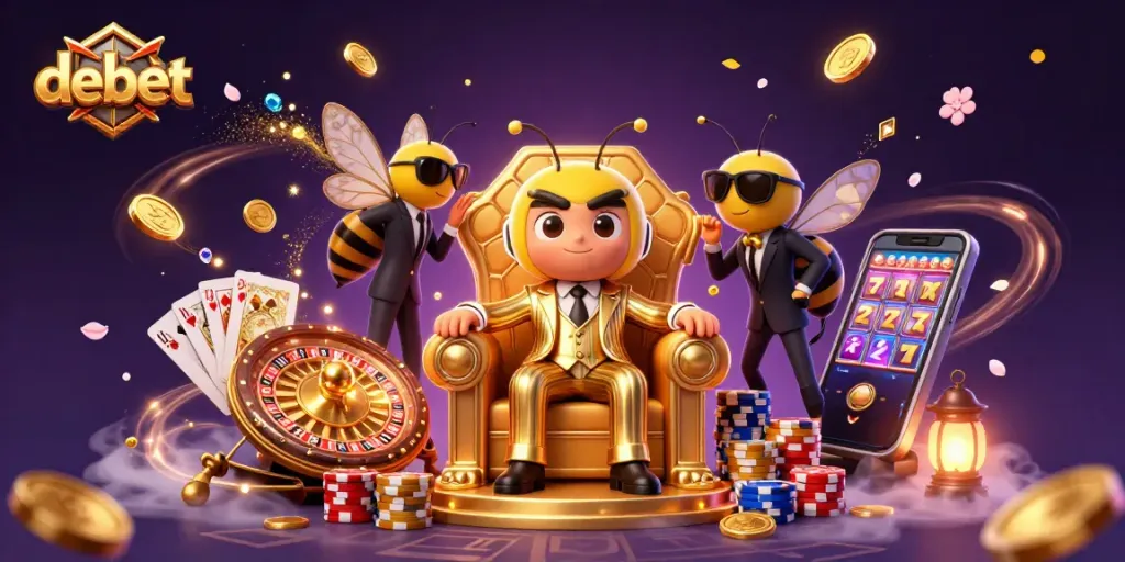 Experience the vibrant world of debet as cartoon characters engage in thrilling casino action.