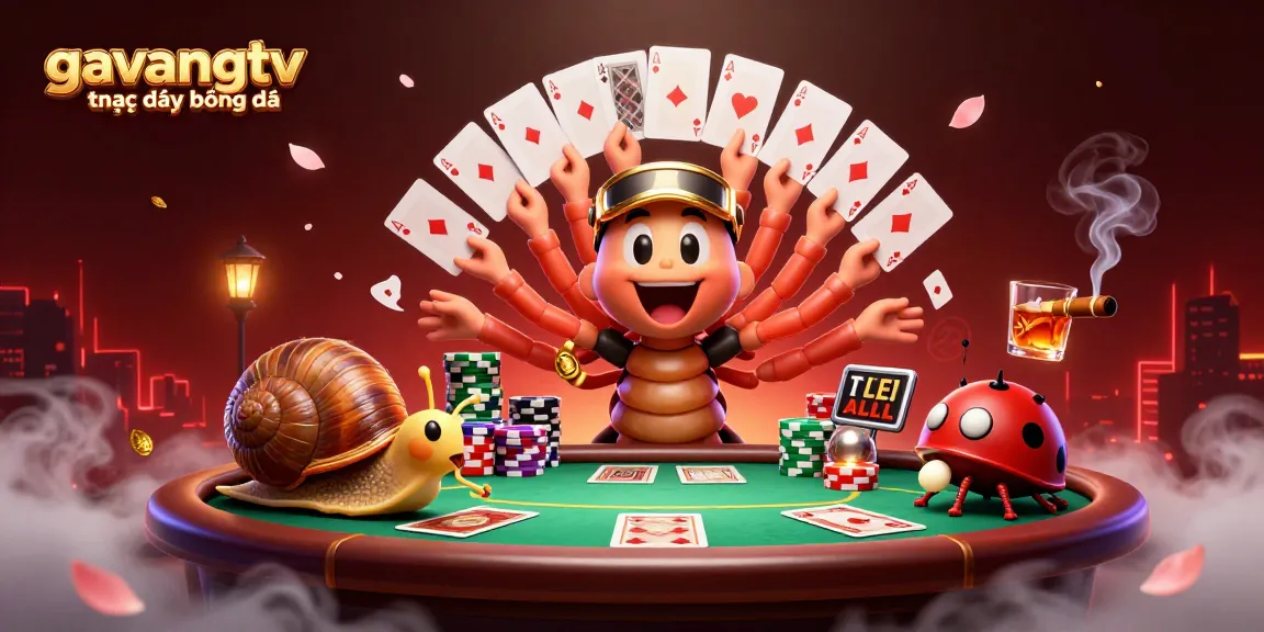 Experience the thrill of gavangtv trực tiếp bóng đá with a vibrant 3D casino scene of playful characters and exciting game elements.
