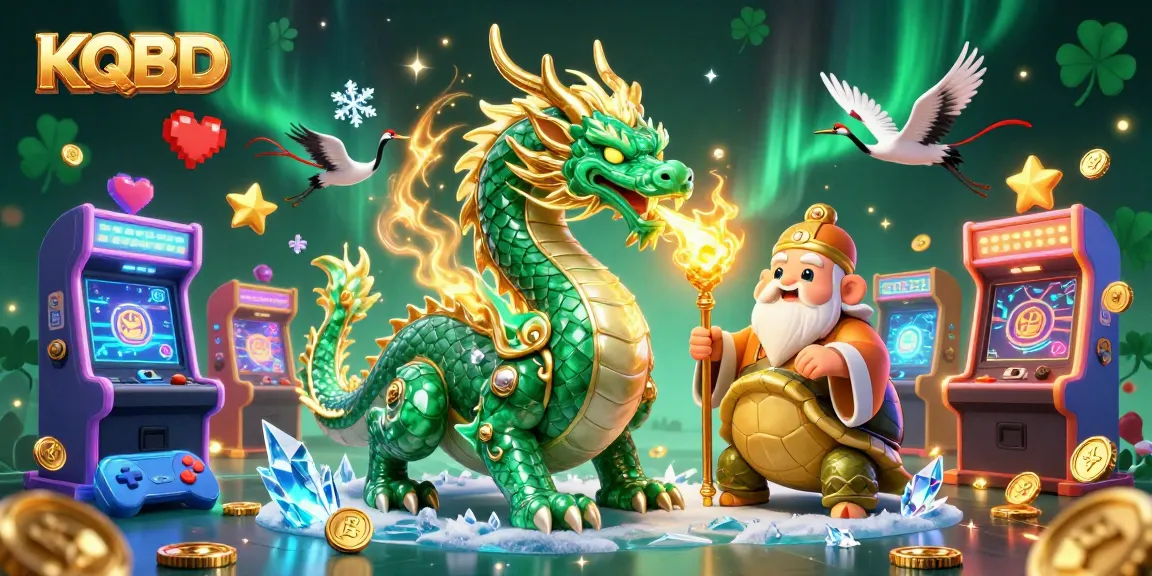 Experience the thrill of KQBD with a vibrant 3D scene depicting gambling excitement and rich characters.