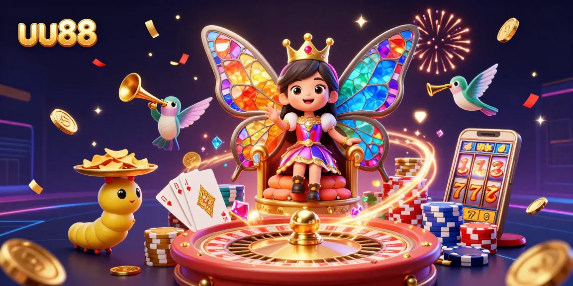 Experience thrilling gameplay with uu88 as the butterfly queen reigns over a bustling casino