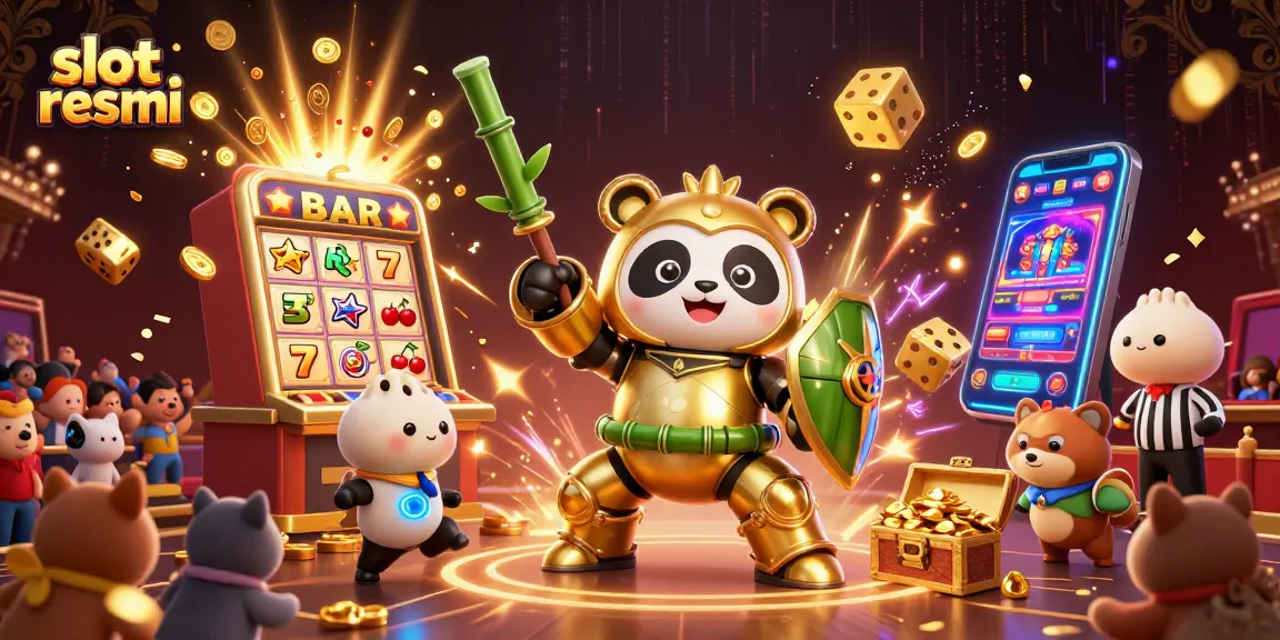 Spin the slot resmi reels and experience the thrill of big wins in this vibrant digital illustration.